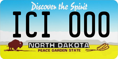 ND license plate ICI000