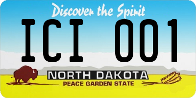ND license plate ICI001