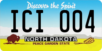 ND license plate ICI004