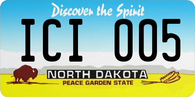 ND license plate ICI005