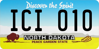 ND license plate ICI010
