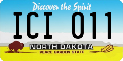 ND license plate ICI011