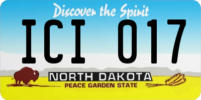 ND license plate ICI017
