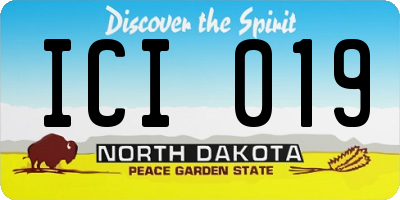 ND license plate ICI019
