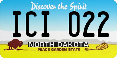 ND license plate ICI022