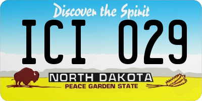 ND license plate ICI029