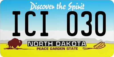 ND license plate ICI030