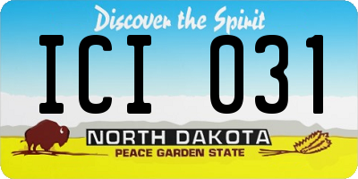 ND license plate ICI031