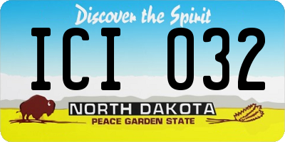 ND license plate ICI032