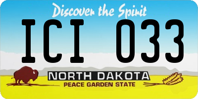 ND license plate ICI033