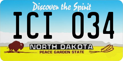 ND license plate ICI034