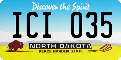 ND license plate ICI035