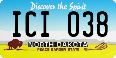 ND license plate ICI038