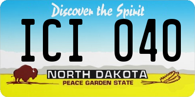 ND license plate ICI040