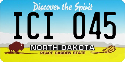 ND license plate ICI045
