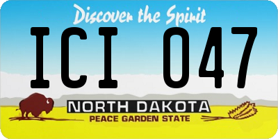 ND license plate ICI047