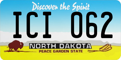 ND license plate ICI062