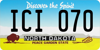 ND license plate ICI070
