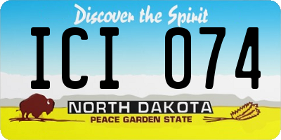 ND license plate ICI074