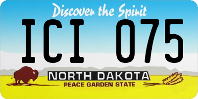 ND license plate ICI075
