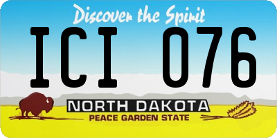 ND license plate ICI076