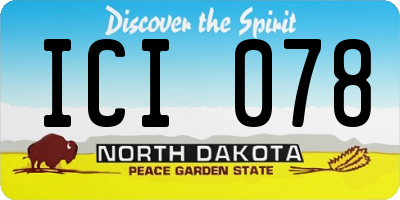 ND license plate ICI078
