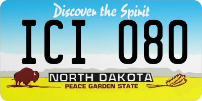 ND license plate ICI080