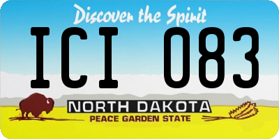 ND license plate ICI083