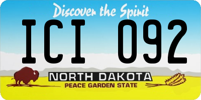 ND license plate ICI092