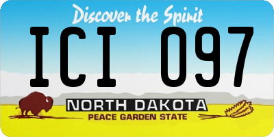 ND license plate ICI097