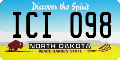 ND license plate ICI098