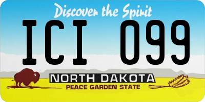 ND license plate ICI099