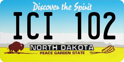 ND license plate ICI102