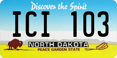 ND license plate ICI103