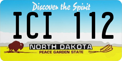 ND license plate ICI112