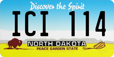 ND license plate ICI114