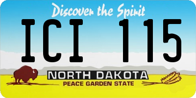 ND license plate ICI115