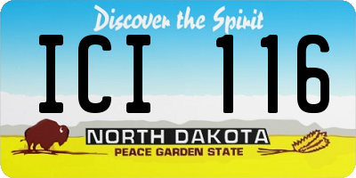 ND license plate ICI116