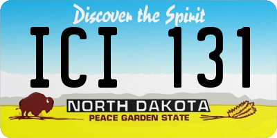 ND license plate ICI131