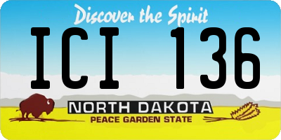 ND license plate ICI136