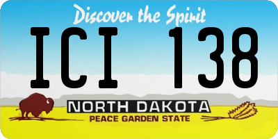 ND license plate ICI138