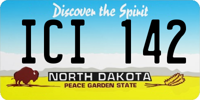 ND license plate ICI142