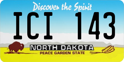 ND license plate ICI143