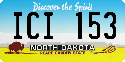 ND license plate ICI153