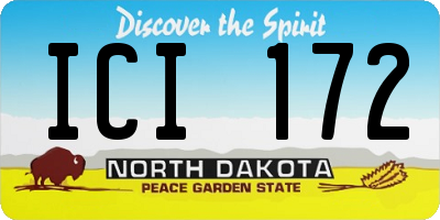 ND license plate ICI172
