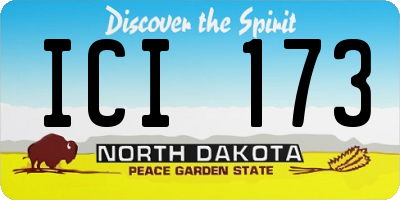 ND license plate ICI173