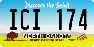 ND license plate ICI174