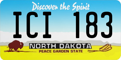 ND license plate ICI183