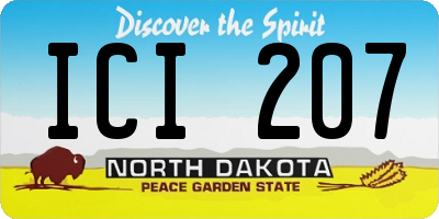 ND license plate ICI207