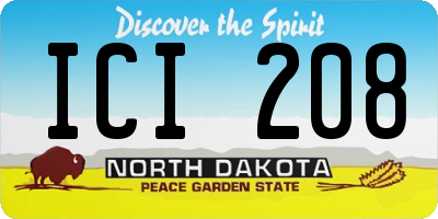 ND license plate ICI208